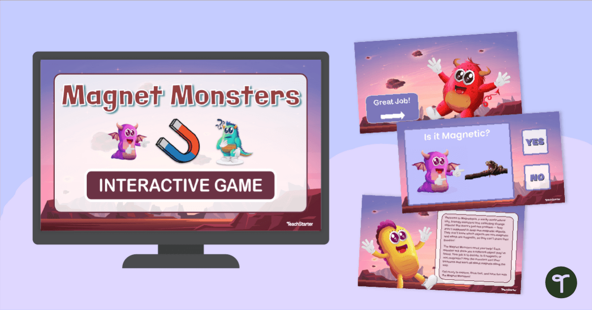 Magnet Monster Interactive Game (K) teaching resource