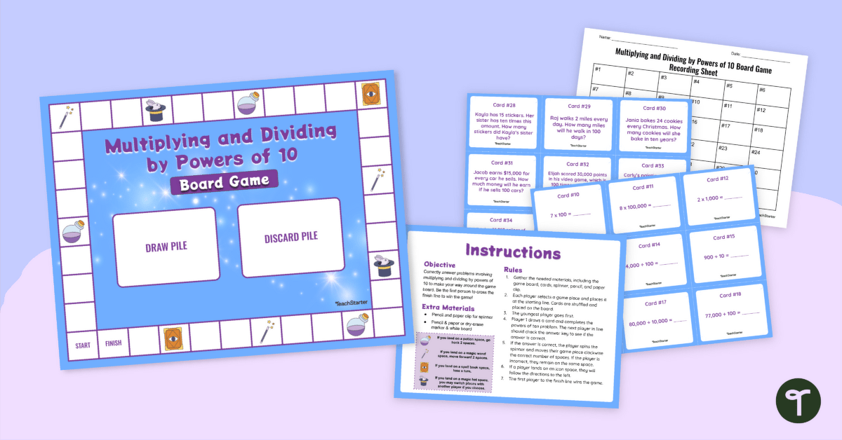 Dividing and Multiplying by Powers of 10 Game teaching resource