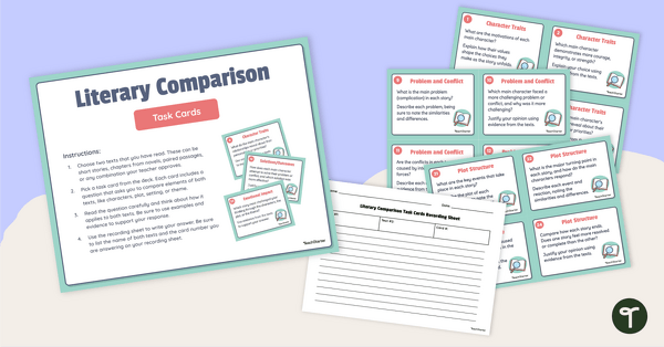 Go to Literary Comparison Task Cards teaching resource