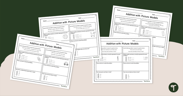 Go to Modeling Addition Word Problem Worksheets teaching resource