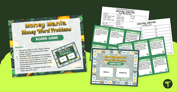 Go to Adding and Subtracting Money Word Problems Game teaching resource