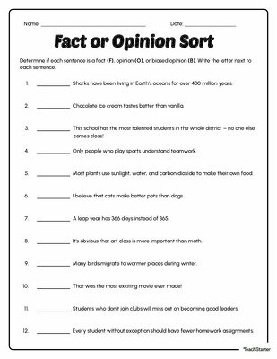 Bias in Writing Worksheet Pack teaching resource