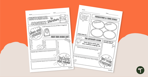 Go to Historical Context in Literature Graphic Organiser teaching resource
