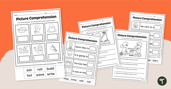 Go to Picture Comprehension Worksheet Pack teaching resource