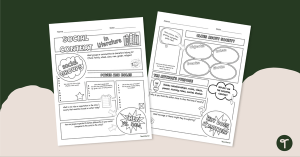 Go to Social Context in Literature Doodle Notes teaching resource