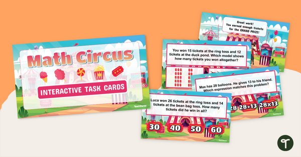Go to Adding and Subtracting Word Problems Interactive Task Cards teaching resource