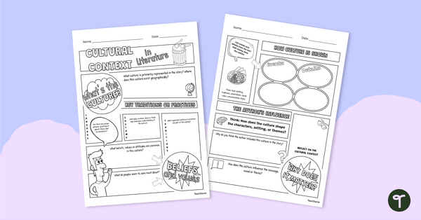 Go to Cultural Context in Literature Graphic Organiser teaching resource