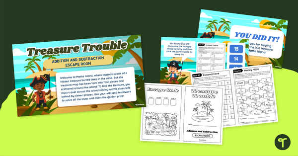 Go to Mixed Addition and Subtraction Word Problems Escape Room teaching resource