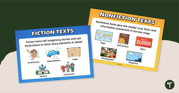 Go to Fiction and Nonfiction Images Poster Set teaching resource
