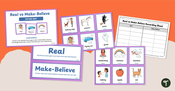 Go to Real and Make-Believe Picture Sort teaching resource