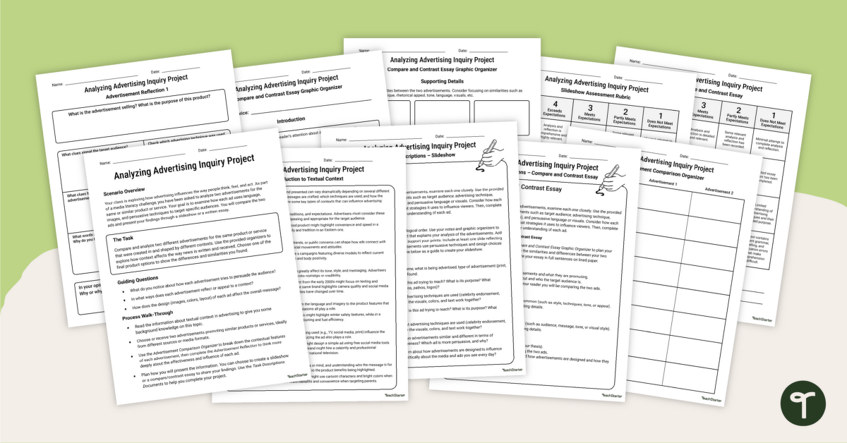 Analyzing Advertising Inquiry Project teaching resource