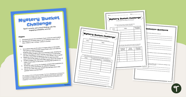 Go to Probability Experiments — Mystery Bucket Challenge teaching resource