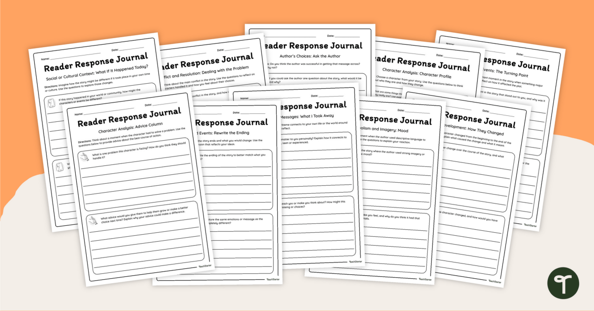 Reading Response Journal for Literature teaching resource