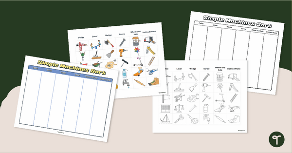 Go to Simple Machines Sorting Activity teaching resource