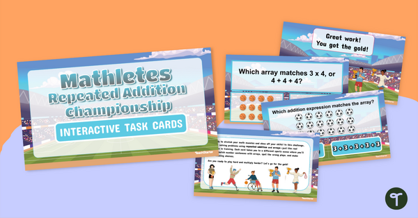 Go to Arrays and Repeated Addition Interactive Task Cards teaching resource