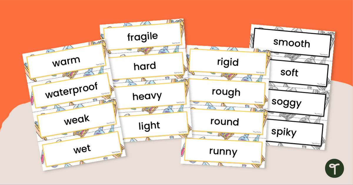 Properties of Materials Word Wall Vocabulary teaching resource