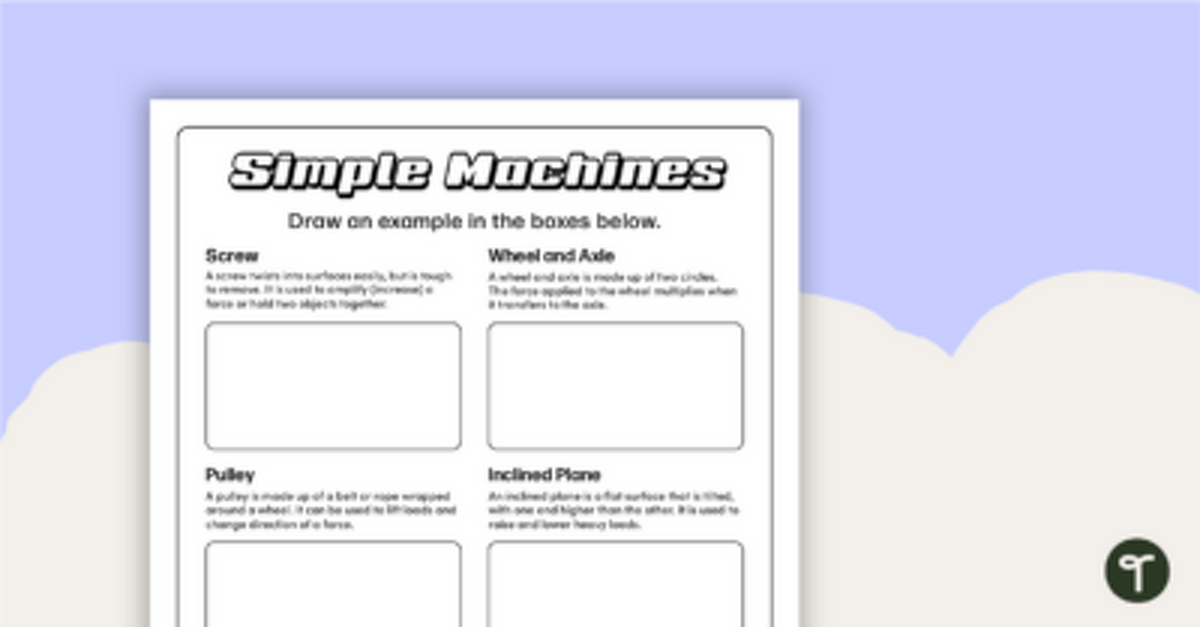 Drawing Simple Machines teaching resource