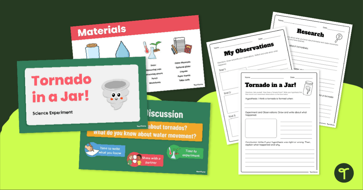 Tornado in a Jar Experiment teaching resource