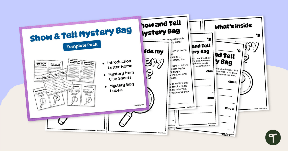 Show and Tell Mystery Bag Pack teaching resource