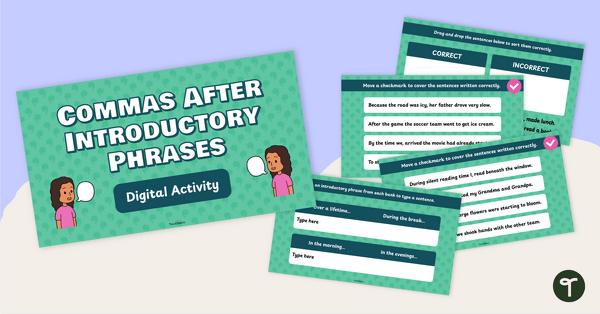 Go to Commas After Introductory Phrases Interactive Activity teaching resource