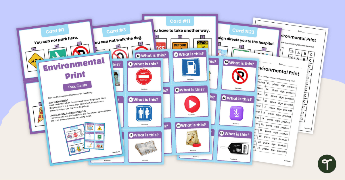 Environmental Print Activities teaching resource