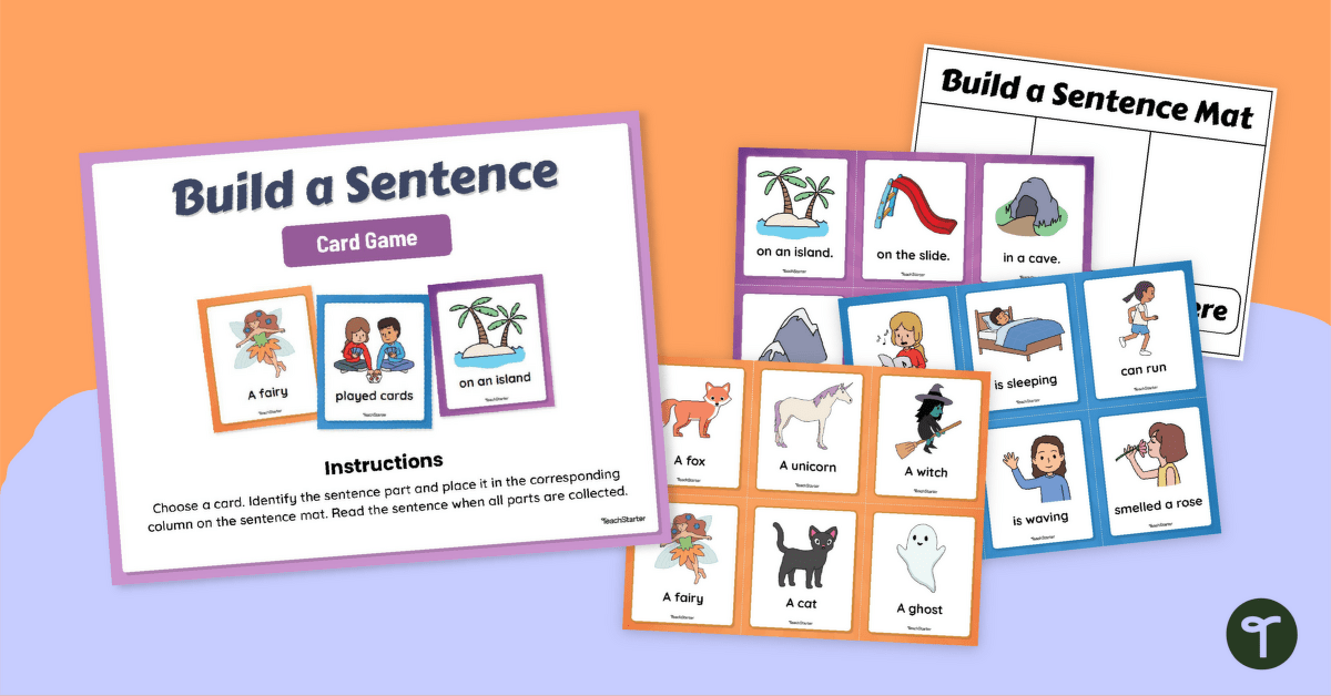 Sentence Building Cards and Mat teaching resource