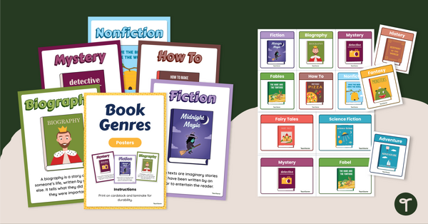 Go to Book Genre Posters and Labels teaching resource