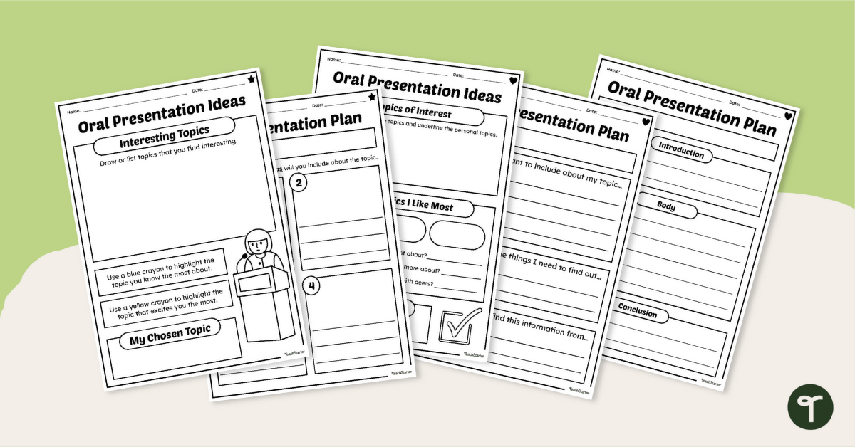 Oral Presentation Plan Templates teaching resource