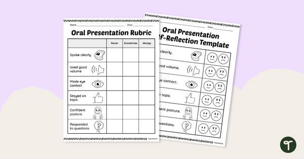 Go to Oral Presentation Rubric for Kindergarten teaching resource