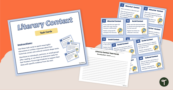 Go to Literary Context Task Cards teaching resource