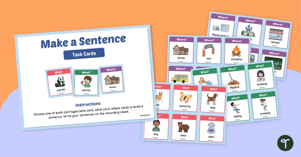 Go to Make a Sentence Activity Task Cards teaching resource