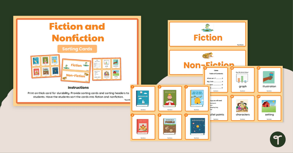 Go to Fiction and Nonfiction Sorting Cards teaching resource