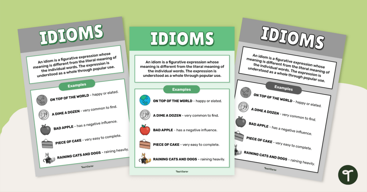 Idioms Poster teaching resource