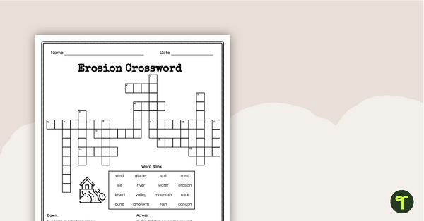 Go to Erosion Crossword Puzzle teaching resource