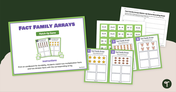 Go to Fact Family Arrays Match-Up Game teaching resource
