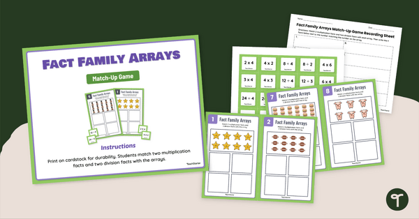 Go to Fact Family Arrays Match-Up Game teaching resource