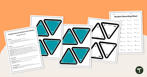 Go to Multiplication and Division Fact Families Triangle Flashcards teaching resource