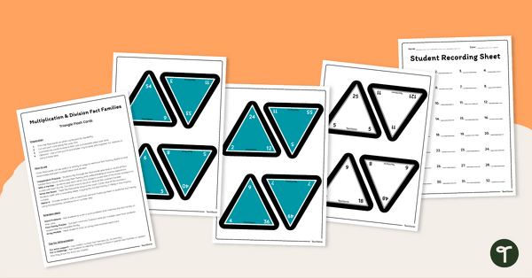 Go to Multiplication and Division Fact Families Triangle Flashcards teaching resource