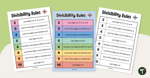Go to Divisibility Rules Chart teaching resource