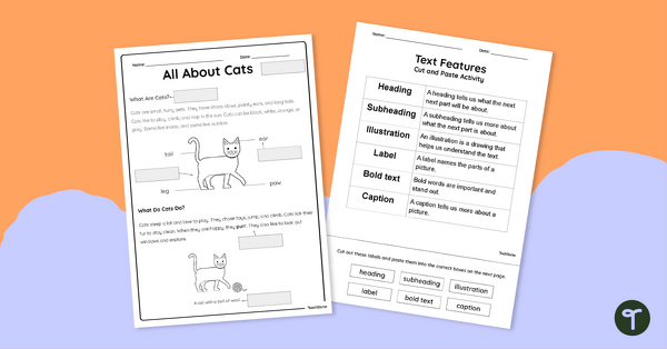Go to Sorting Text Features Cut and Paste teaching resource