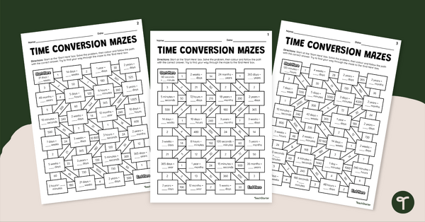 Go to Time Conversion Maths Mazes teaching resource