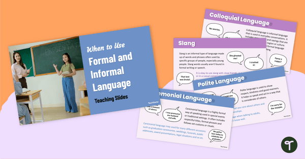 Go to When to Use Formal and Informal Language Teaching Slides teaching resource