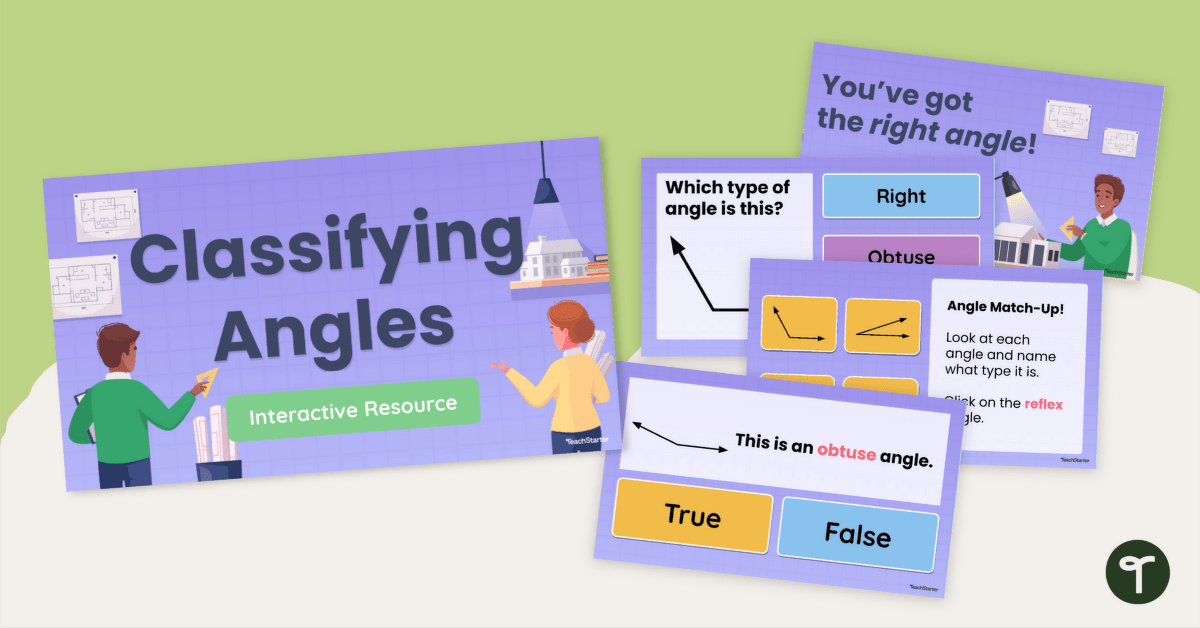 Classifying Angles Right Acute Obtuse Interactive Task Cards teaching resource