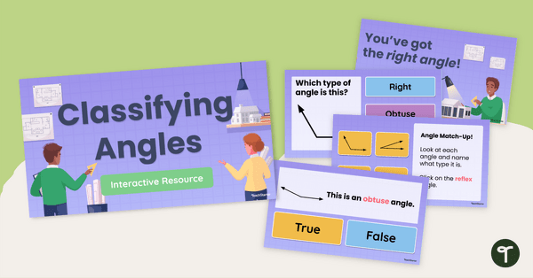 Go to Classifying Angles Right Acute Obtuse Interactive Task Cards teaching resource