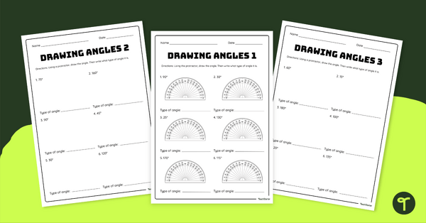 Go to Drawing Angles Activity Sheet Set teaching resource