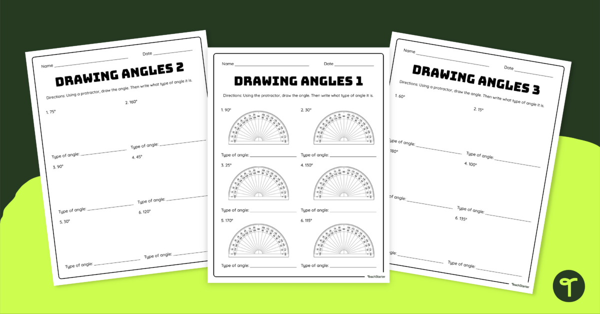 Drawing Angles Worksheet Set teaching resource