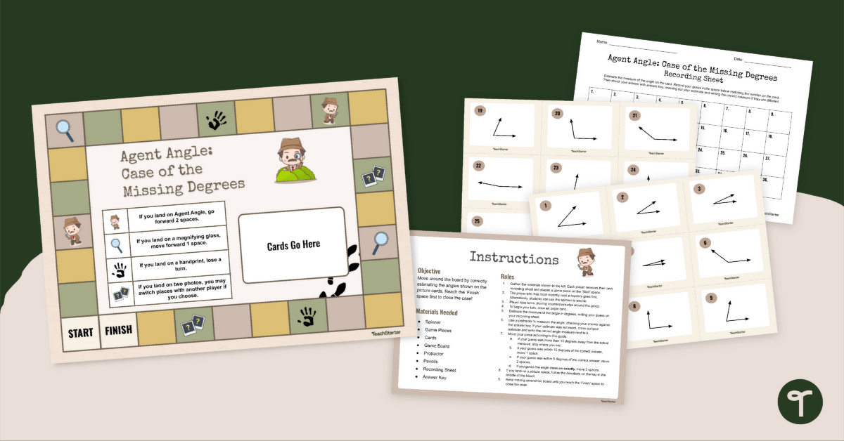 Guess the Angle Board Game - The Case of the Missing Degrees teaching resource