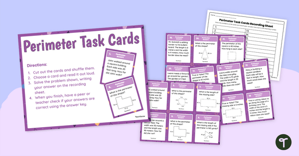 Go to Perimeter Task Cards teaching resource