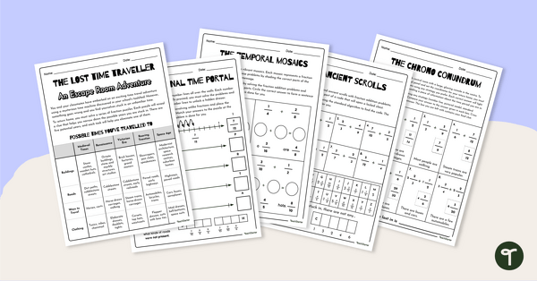 Go to Adding Unlike Fractions Escape Room – The Lost Time Traveller teaching resource