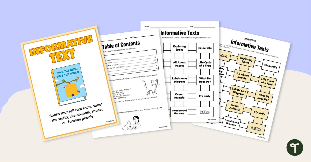 Purpose of Informational Texts Pack teaching resource